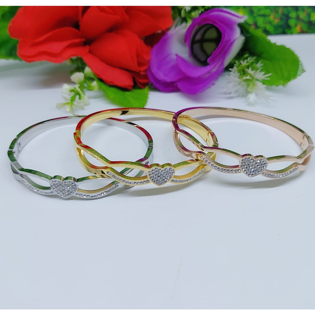 Gelang titanium permata perhiasan fashion 0256