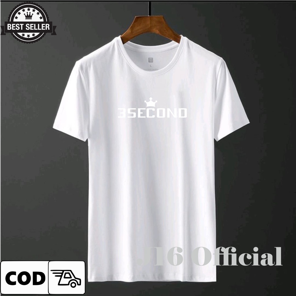 3SECOND T-shirt Kaos Pendek Distro Pria Bahan Cotton Combed 30s Premium