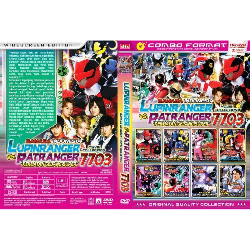 Kaset film koleksi kartun anak lupinranger vs patranger vol 7703,7704 [bebas pilih]