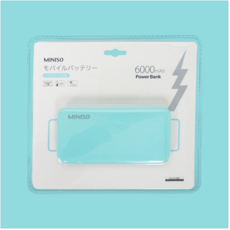 MINISO Power Bank Simple &amp; Fashionable 6000mAh Daya Besar Capacity Slim Charging