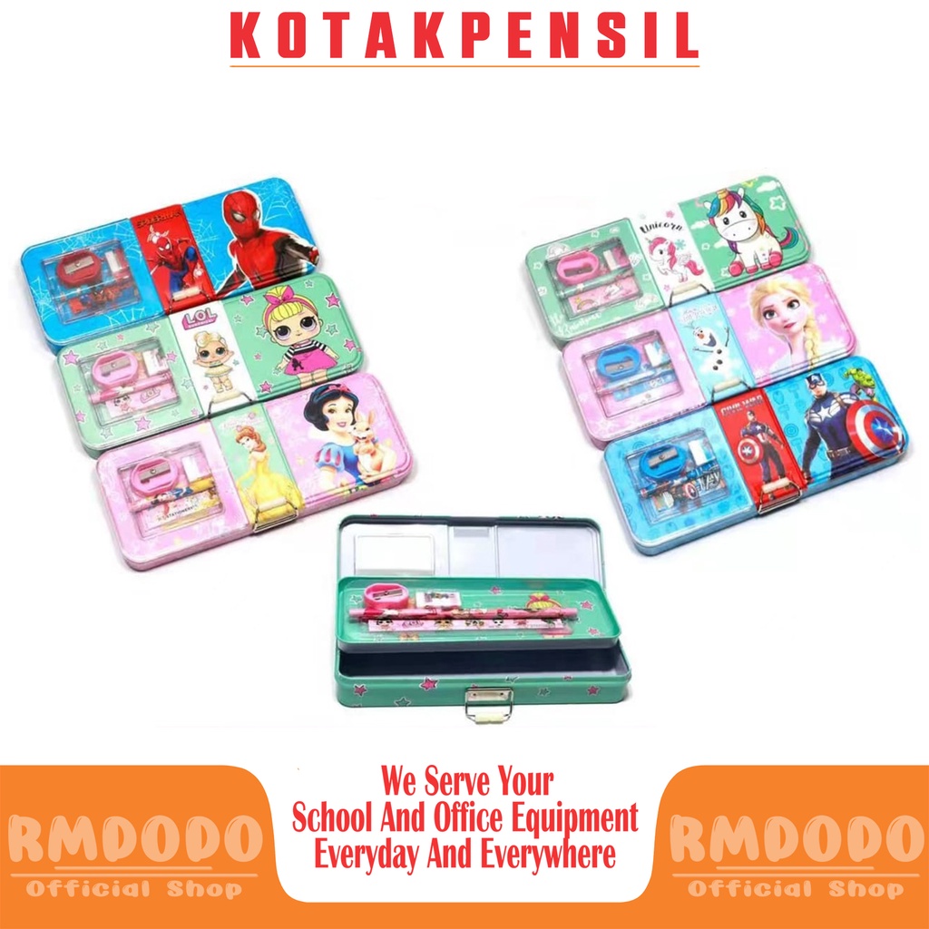 

Rmdodo Tempat Pensil Anak Karakter Tutup Apit / Kotak Pensil Classic Open Set / Pencil Case