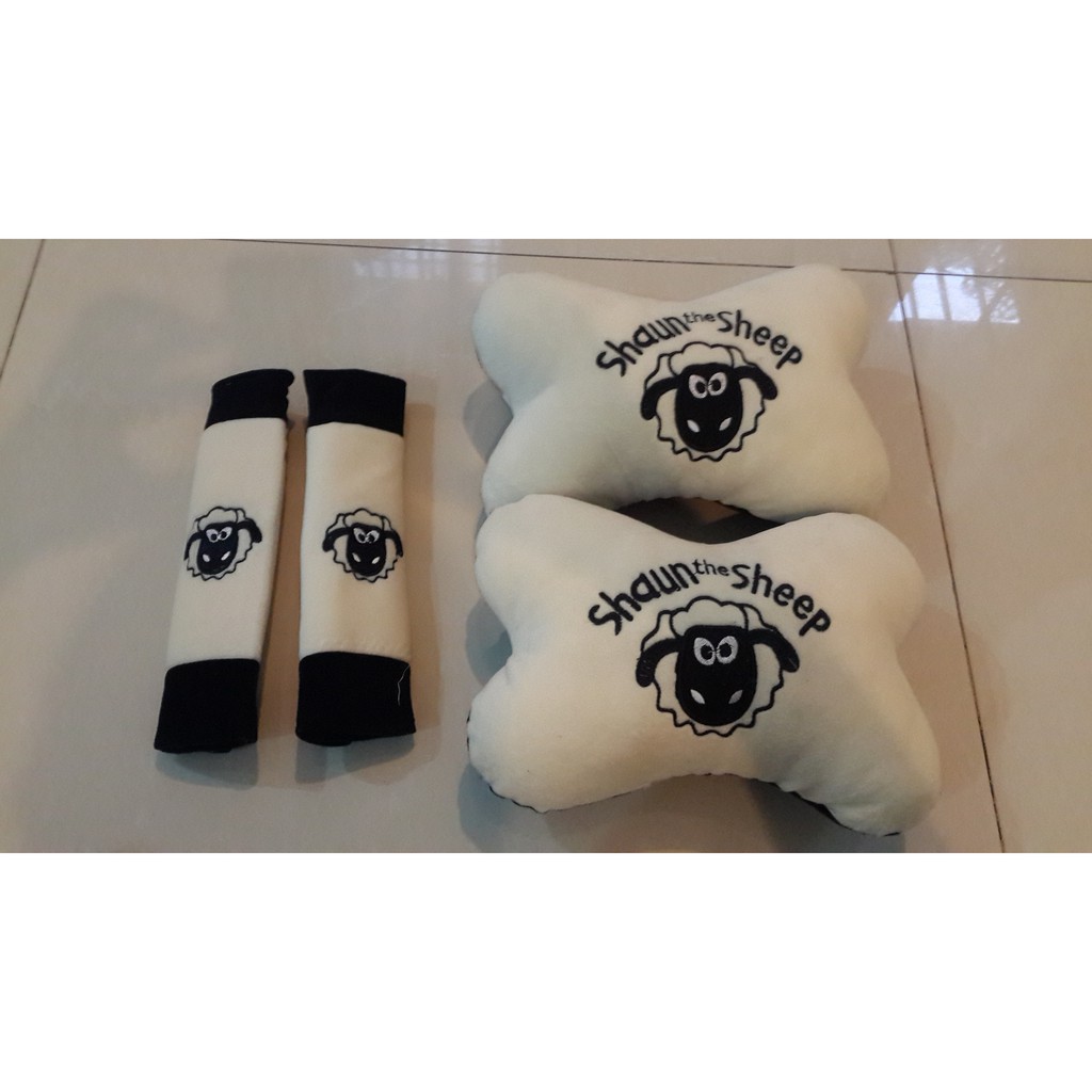 Bantal Mobil 2 in 1 Exclusive Domba Putih