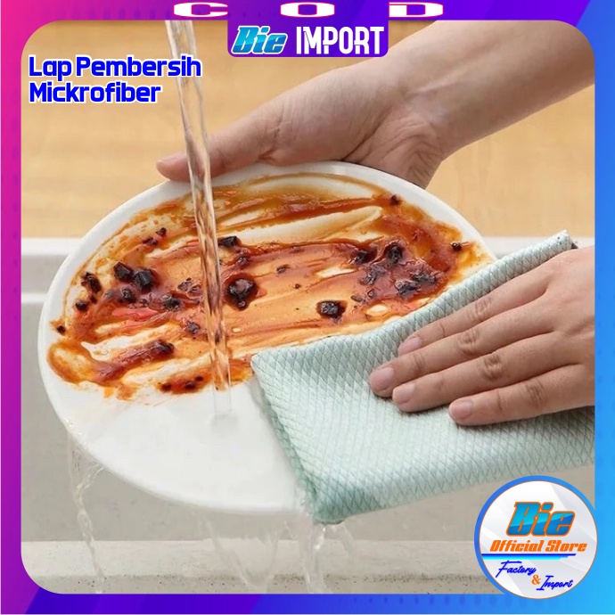 Kain Lap Cermin &amp; Peralatan Dapur Mikrofiber Serbaguna Premium Impor Best Seller