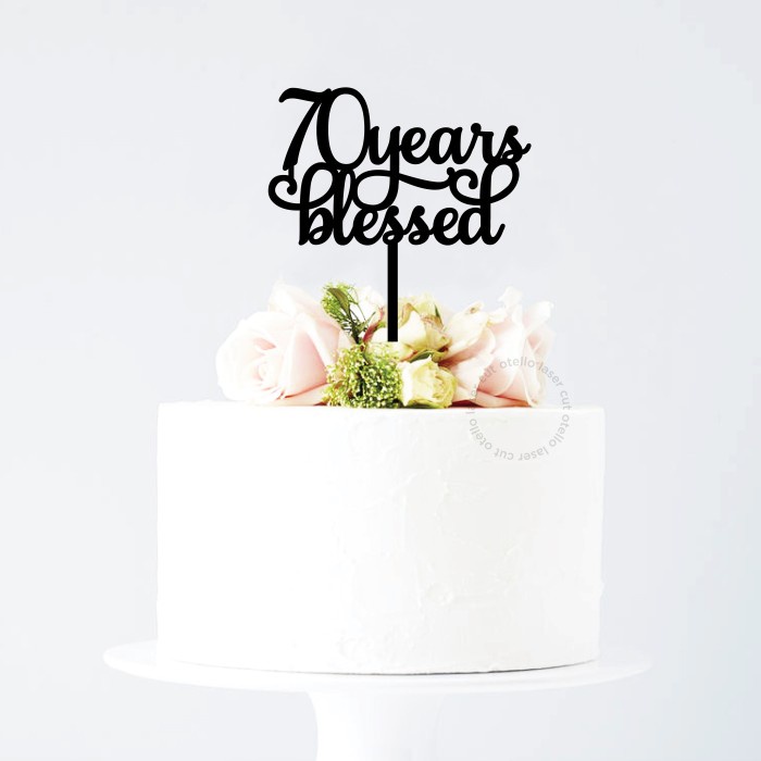 Cake Topper Custom Years Blessed Umur Hiasan Kue Tart Acrylic Ultah