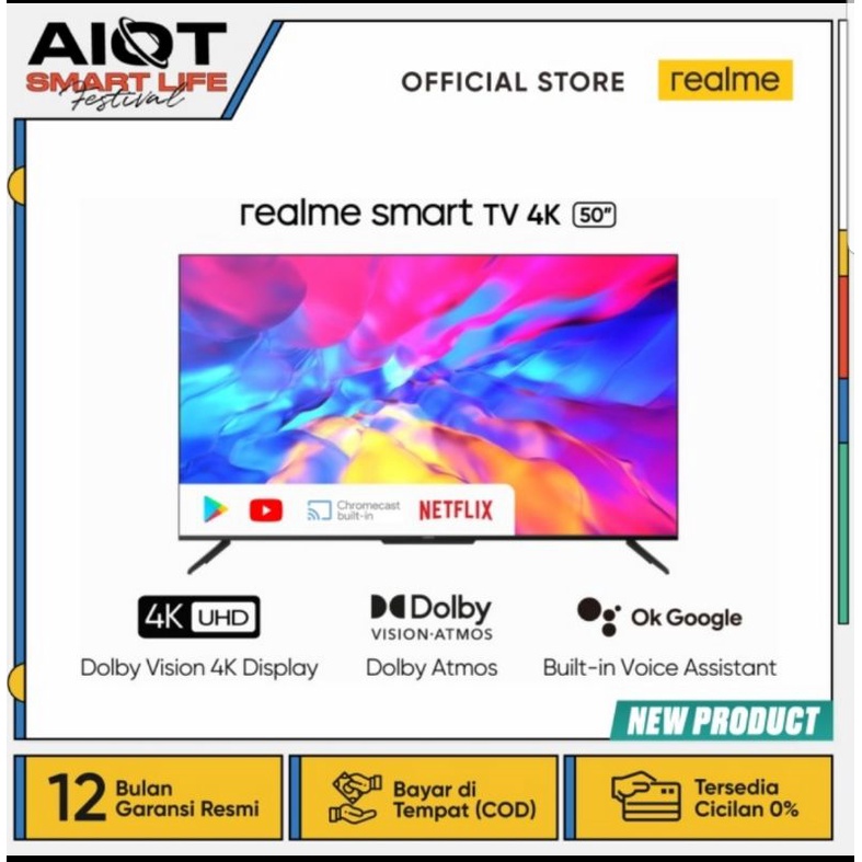 Realme Smart LED TV 50 Inch 4K 126cm Garansi Resmi