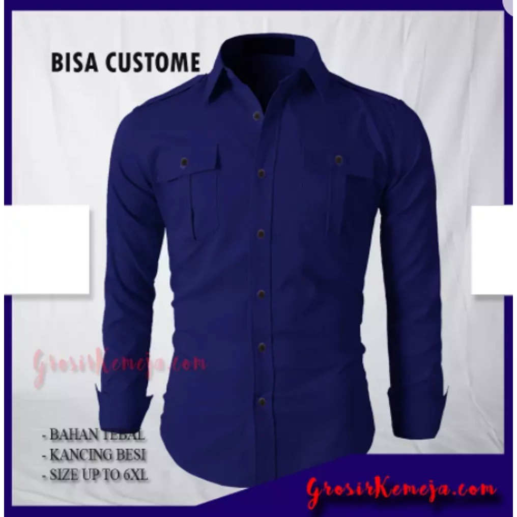 Kemeja Seragam PDL PDH Pria Wanita Tactical Outdoor Hiking Lapangan / Kemeja PDH Panjang Warna NAVY