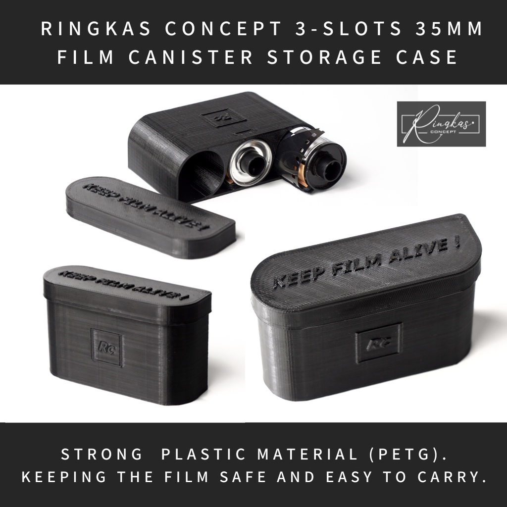 RINGKAS CONCEPT 35MM FILM ROLL CANISTER STORAGE CASE KEEP FILM ALIVE 3 SLOT PENYIMPANAN ROLL FILM 35