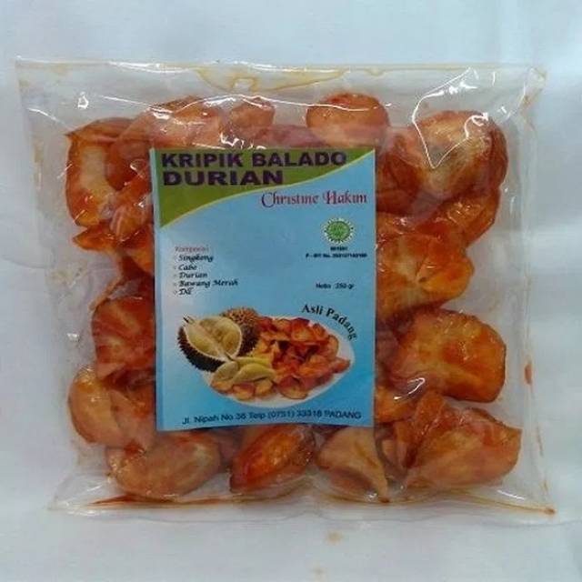 

Keripik Balado Durian Christine Hakim 250gr / Kripik Sanjai Asli Oleh-Oleh Khas Masakan Padang