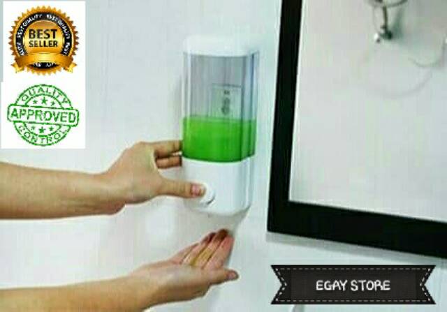 Dispenser Sabun Cair Sampo Hand Soap Tempat Sabun Cair Dinding Tempel Single Manual 400ML Murah