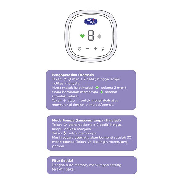 Baby Safe BPE01 Single Rechargeable Electric Breastpump Portable