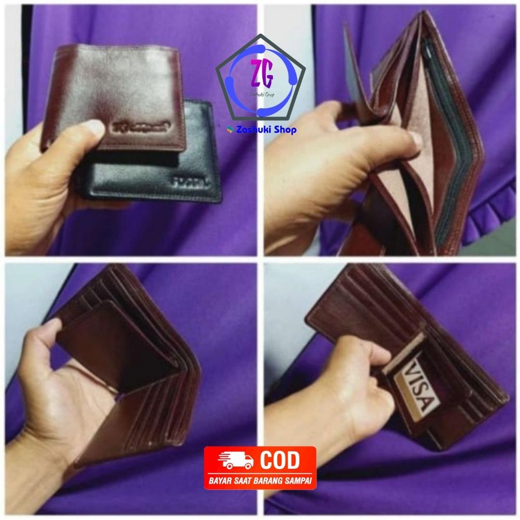 (ZG-D16) Dompet Pria - Dompet Kulit Lemes Pria - Dompet 3/4 - Bahan Kulit Lentur - Handmade Magetan