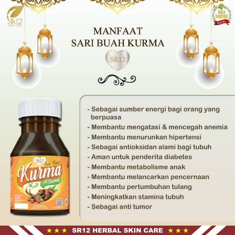 Sari Kurma SR12 | Sari Buah Kurma Al Barokah SR12 Herbal | Minuman Herbal SR12 | Daya tahan tubuh