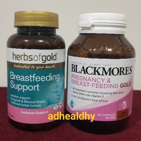 Herbs of Gold Breastfeeding Support Blackmores Pregnancy Breastfeeding Gold Australia 60 Paket ASI B