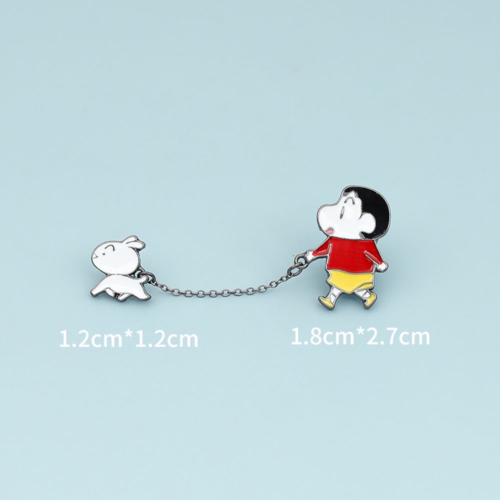 Needway  Enamel Crayon Shin-Chan Brooch Pin Animal Dog Collar Accessories Badge Pin Anime Unique Bag Decoration Cartoon Collection Gift Fashion Jewelry