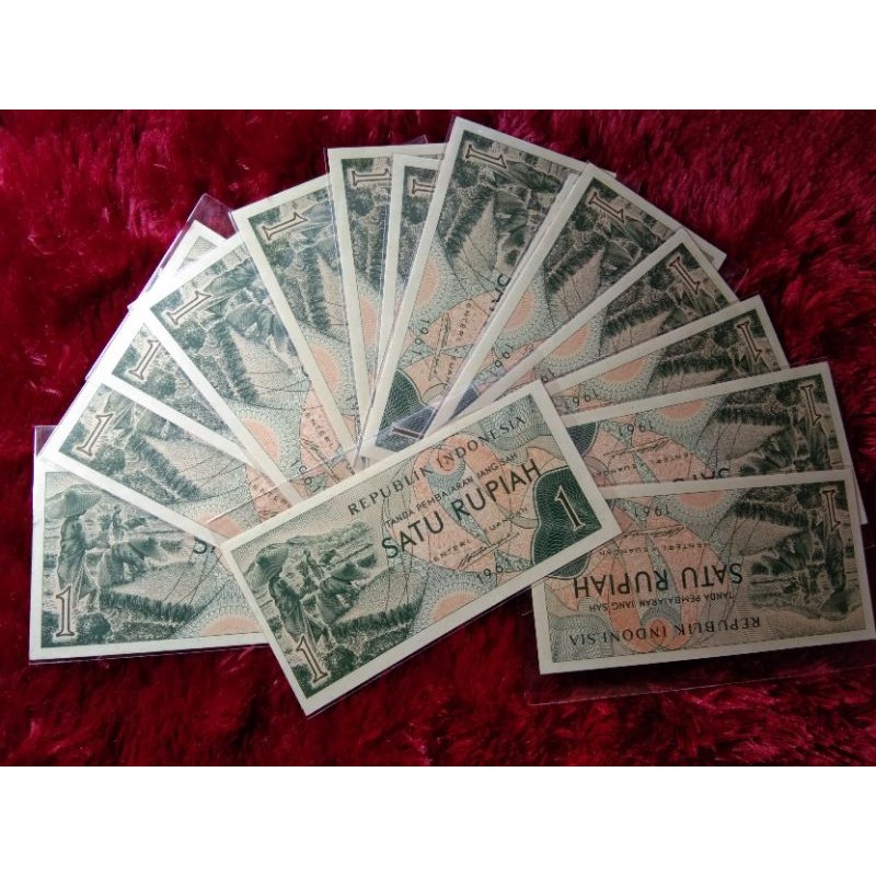 Uang Kuno 1 RUPIAH 1961 UNC