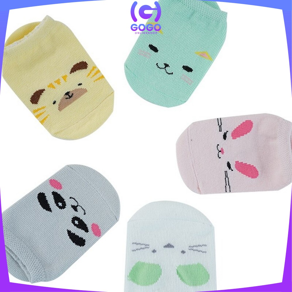 GOGO-P50 Kaos Kaki Pendek Anak Bayi Karakter Hewan Bahan Katun Lembut / Kaus Kaki Lucu Model Korea Import Cute Baby Sock