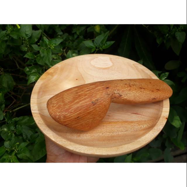 Cobek diameter 20 cm kayu + ulekan kayu kelapa