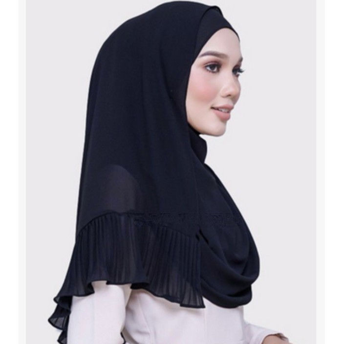 Pleated Hijab MS18 Jilbab Plisket Pashmina Katun Modis Cutton Scarf Syal