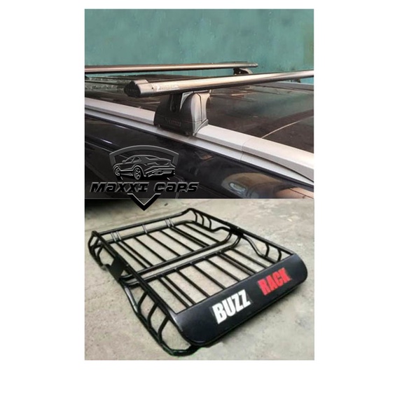 Paket Cross Bar Jepit Roof Rail Platinum + Buzz Rack All New Rush 2018 MC