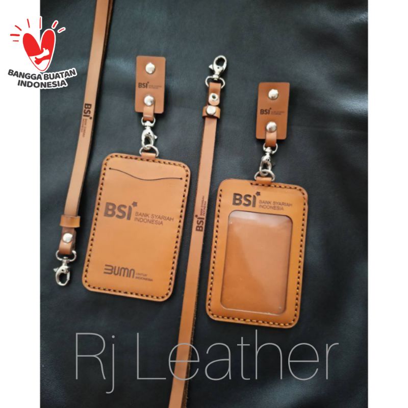

Gantungan id card kulit asli || Lanyard id card kulit || Id card bank BSI Custom