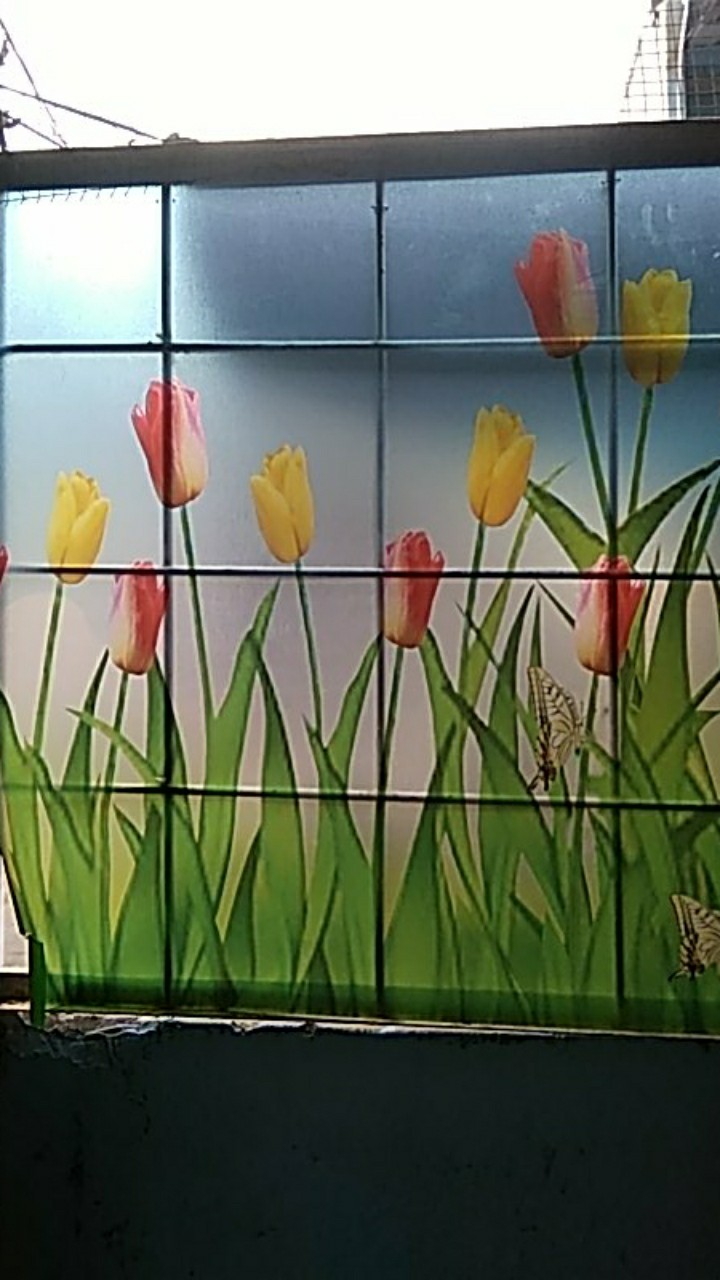 Fiber Pagar Fiber Plat  Fiber Tutup Pagar Ventilasi Lubang Angin Fiber Motif Bunga Tulip Dan Kupu2