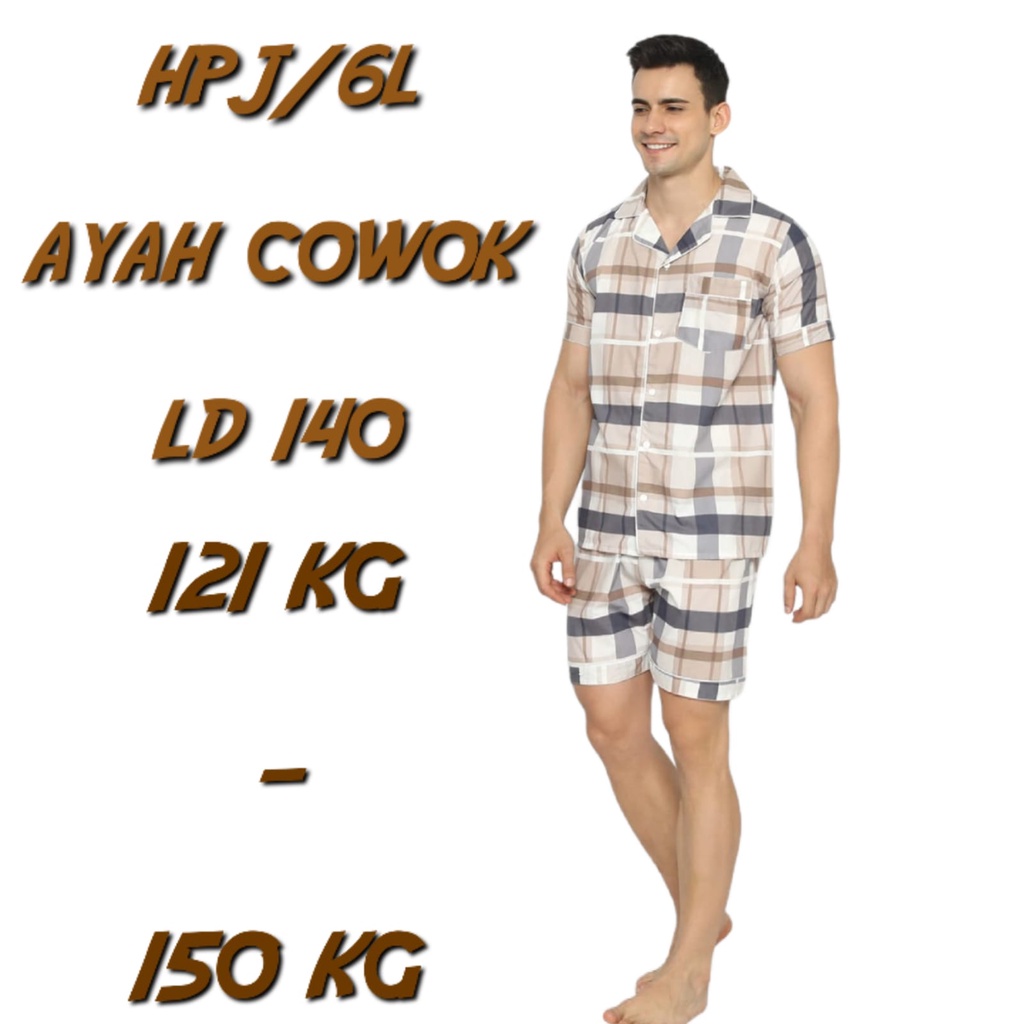 PIYAMA PRIA DEWASA CELANA PENDEK LD 140 130 120 110 100 SET BAJU TIDUR COWOK HOTPANTS