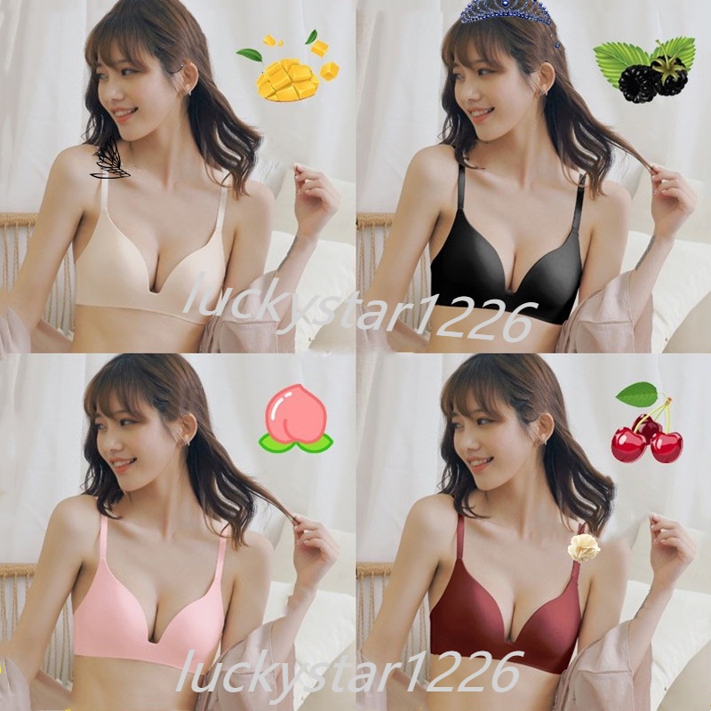 [IN STOCK] Women Bra one pieces seamless underwear Summer bra push up light and small chest gathered comfort simple 203