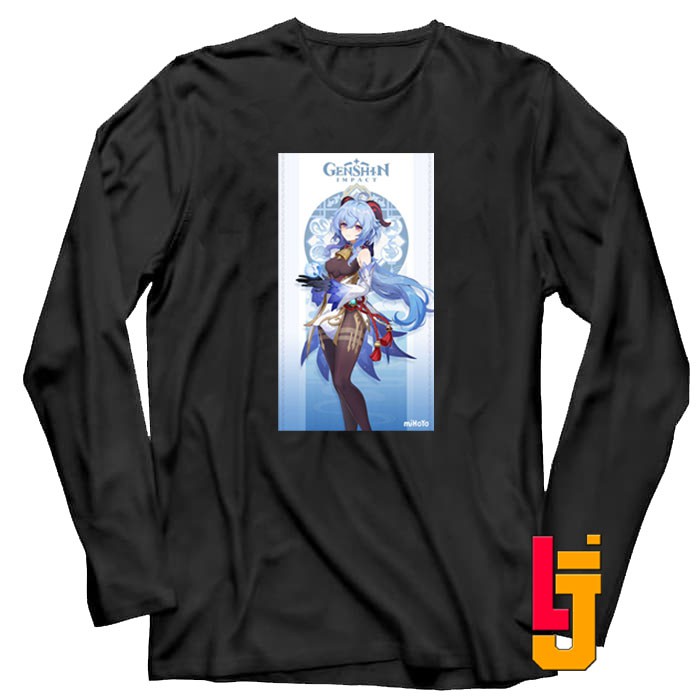 Kaos Baju Anime Game Distro Ganyu Genshin Impact Gamers Lengan Panjang Pria Wanita