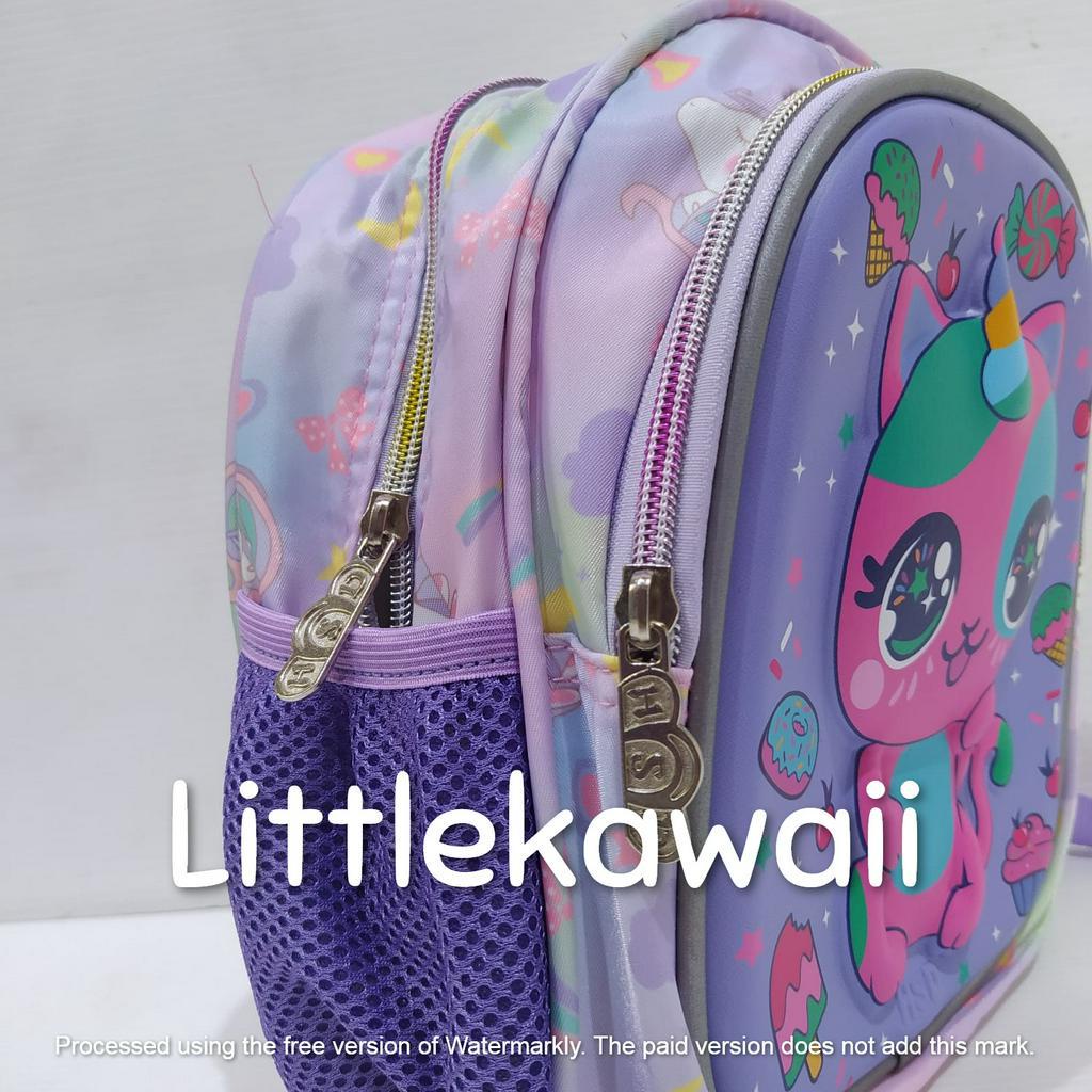 LK/Tas Ransel Sekolah Anak Perempuan Laki Laki Emboss Hardcase Unicorn Cat Dinosaurus Astonot PAUD TK Import