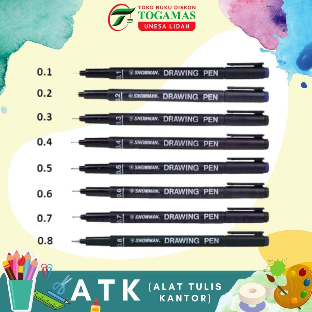 

DRAWING PEN FT700 0.1/0.2/0.3/0.4/0.5/0.6/0.7/08/ SNOWMAN HITAM / READY STOCK