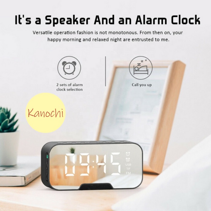 SPEAKER JAM Bluetooth Q5 LED Alarm Clock Digital Phone Stand Holder