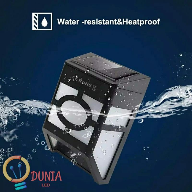 Lampu Solar Dinding Waterproof 2 LED / Lampu Solar Taman Tenaga Surya 2 LED