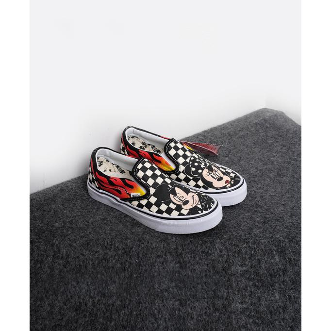 Vans Toddler Classic Slip On x Mickey Mouse & Minnie Mouse - 28, Hitam DISKON