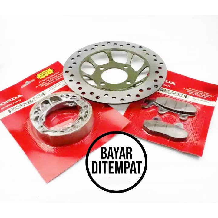 kampas rem sepaket + Piringan Cakram Depan Supra x 125 KPH