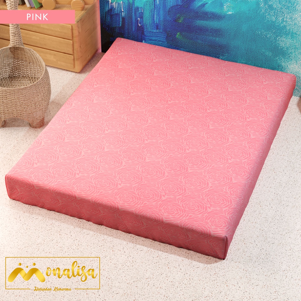 Monalisa Emboss Sarung Kasur Uk 160/180 Tinggi 15/20 - Pink