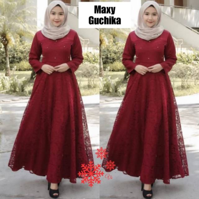 Maxi Guchika. Brukat mutiara Ld 100cm pjg 135