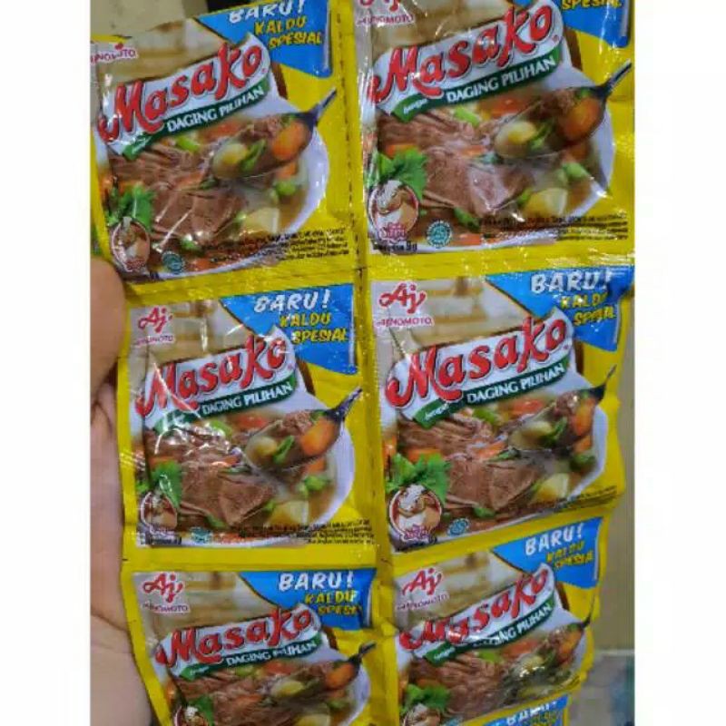 

Masako kaldu ayam / kaldu sapi 1 renceng isi 12 PC.