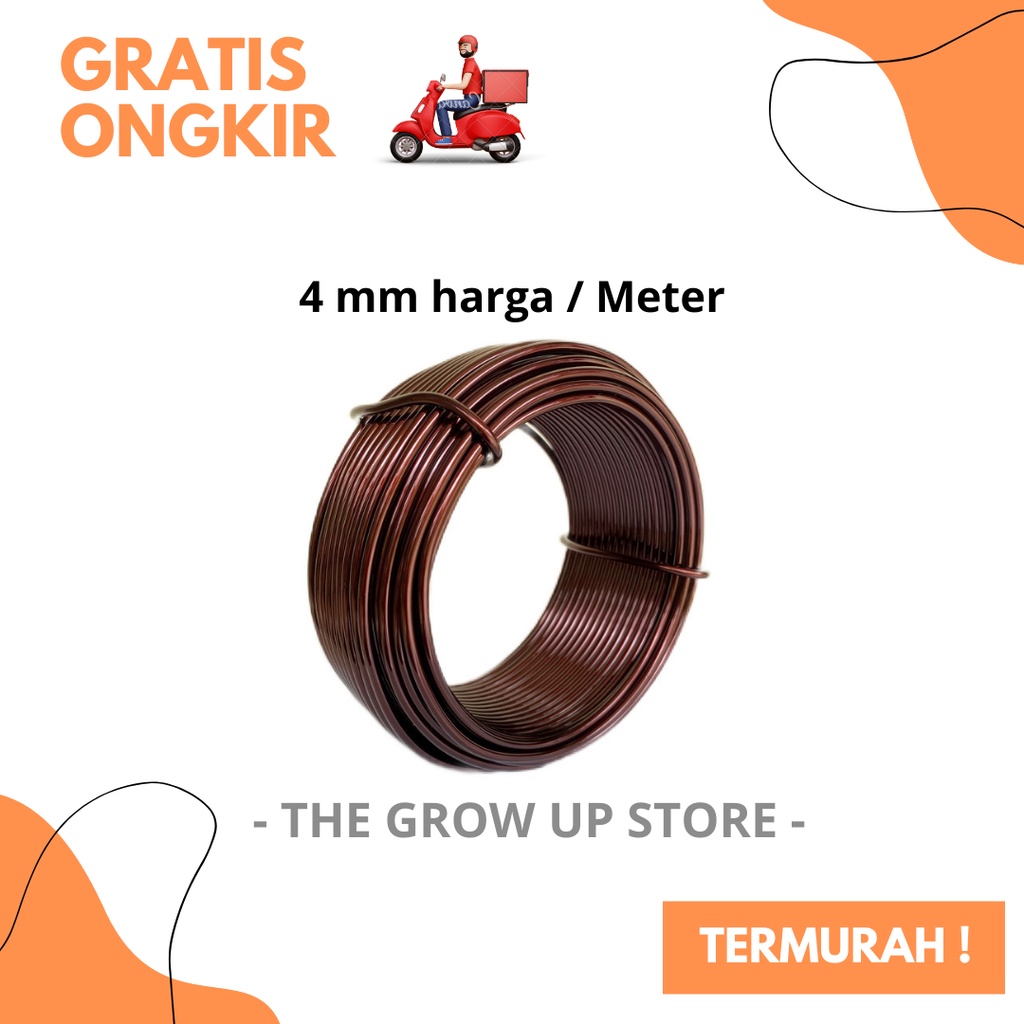 PROMO / GROSIR / TERMURAH / TERLARIS kawat bonsai aluminium Coklat - kawat bonsai 4mm - kawat bonsai
