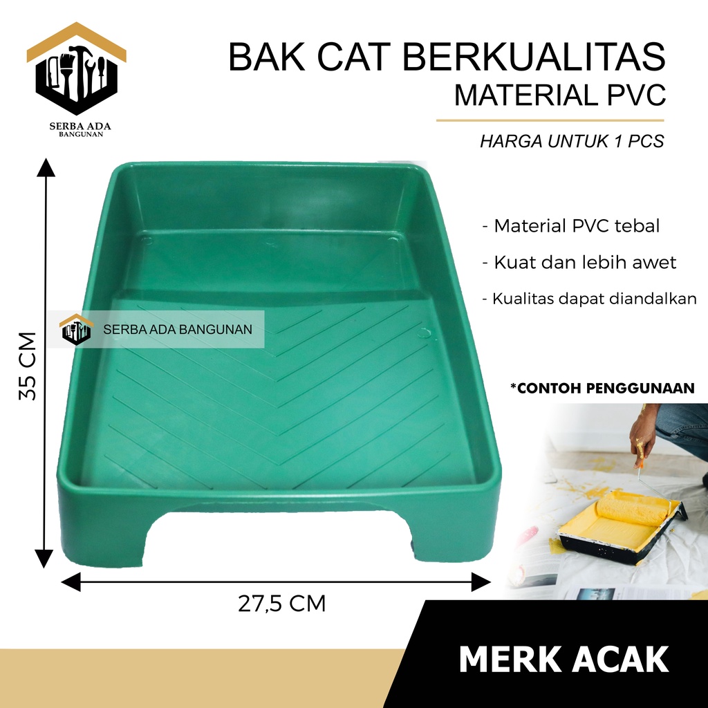 BAK CAT KAKI LUAR PLASTIK KUAT TEBAL / UNTUK TEMPAT ROLL TEMBOK MINYAK KAYU CAIRAN WADAH BAKI PVC