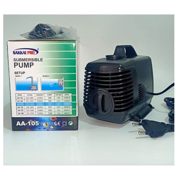Sakkai Pro AA 105 Pompa Air Celup Aquarium Akuarium Kolam Ikan AA105