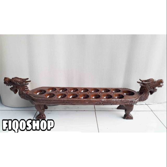 Dakon naga mainan congklak tradisional kayu jati dekorasi rumah