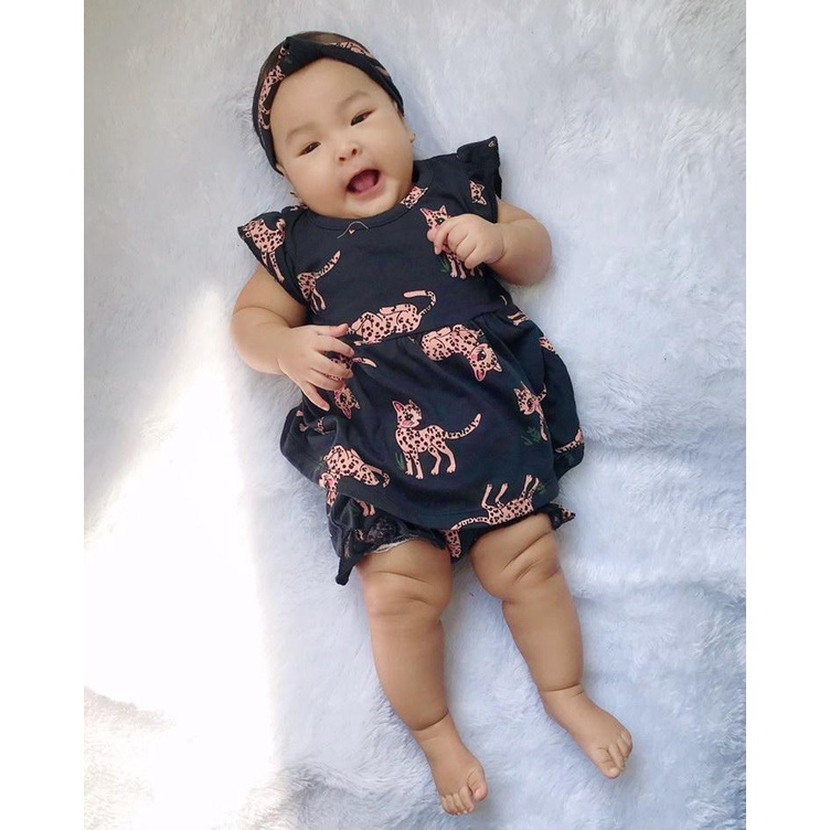 setelan bayi motif bunga yang lucu free headband - pakaian baby perempuan - fashion bayi perempuan i