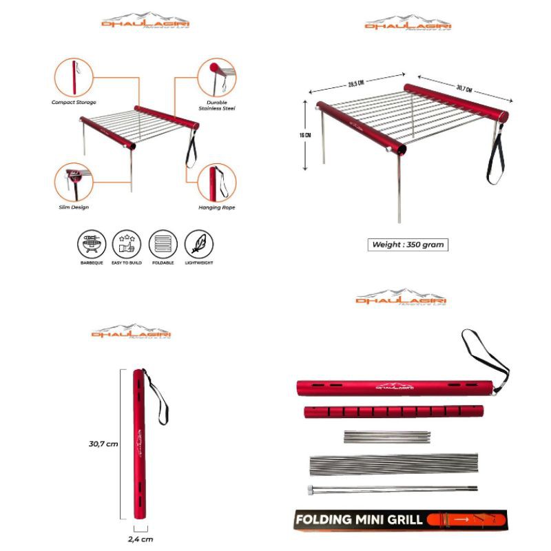 Folding Mini Barbeque Grill Alat panggang Dhaulagiri