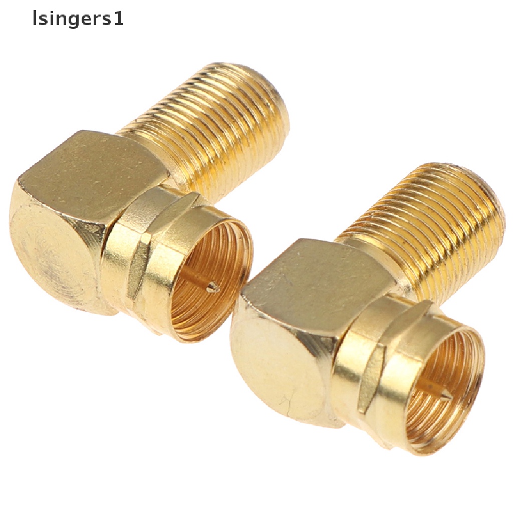 (lsingers1) 1pc adapter jack f male Ke female Sudut Kanan 90 Derajat Bahan Tembaga Untuk tv