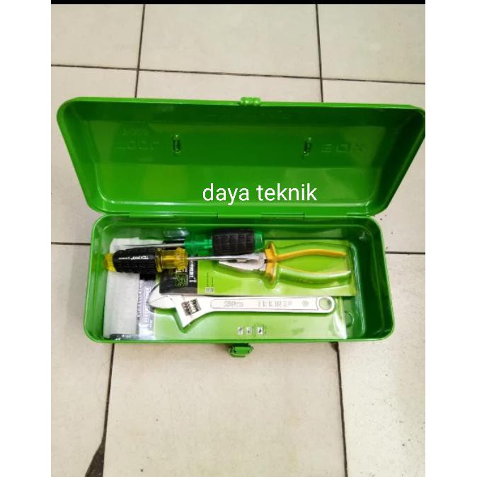 BERKUALITAS TOOL BOX TEKIRO SET - TANG KOMBINASI - OBENG TEKIRO - KUNCI INGGRIS BAGUS