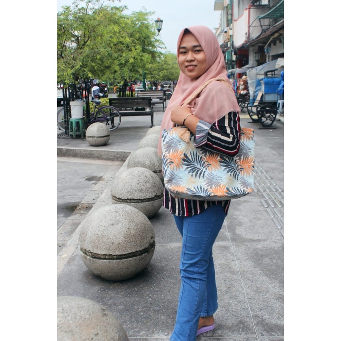 Terlaris [GROSIR] TOTEBAG KANVAS MOTIF TALI SUMBU BAHAN TEBAL DAN LEMBUT