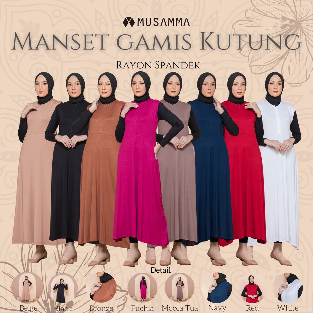 MUSAMMA Manset Gamis Kutung - Rayon Spandek