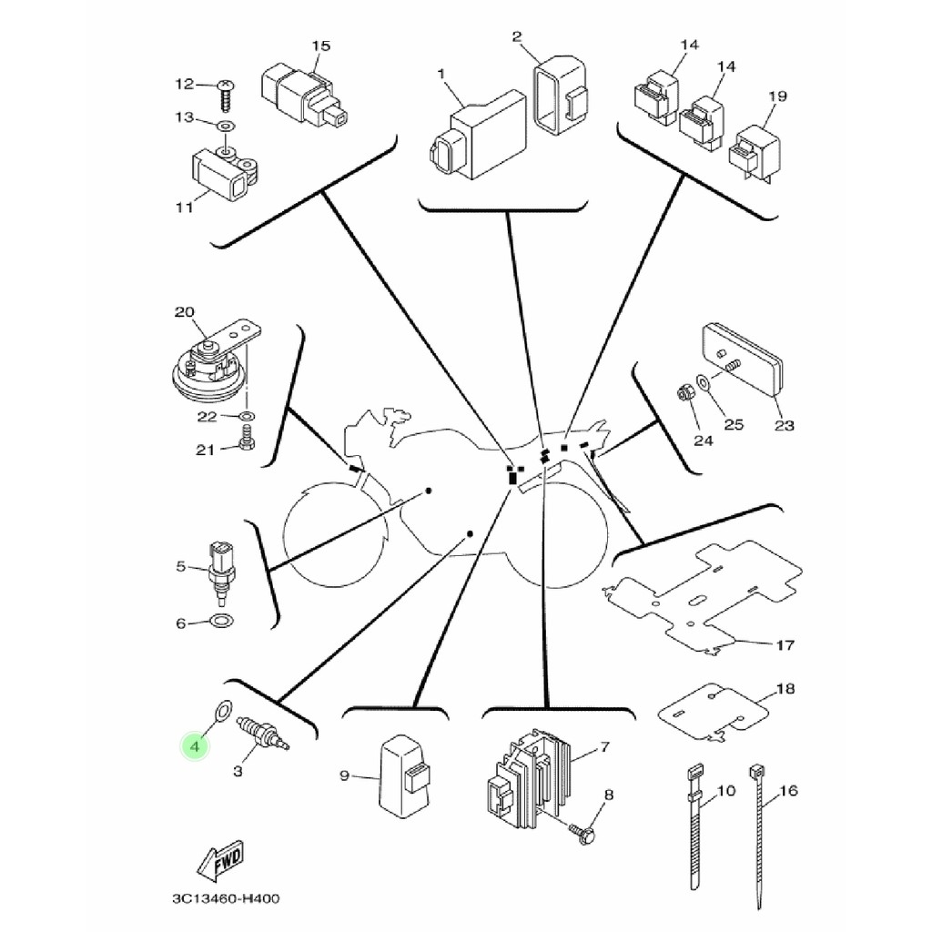 GASKET RING TEMBAGA SWITCH SWIT NETRAL NEUTRAL SCORPIO RXZ RX Z RZR ORIGINAL YGP 90430-10148