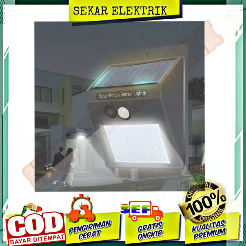 Lampu Solar 20 LED DENGAN Motion sensor security Wall Lights Waterproof Tanpa Listrik