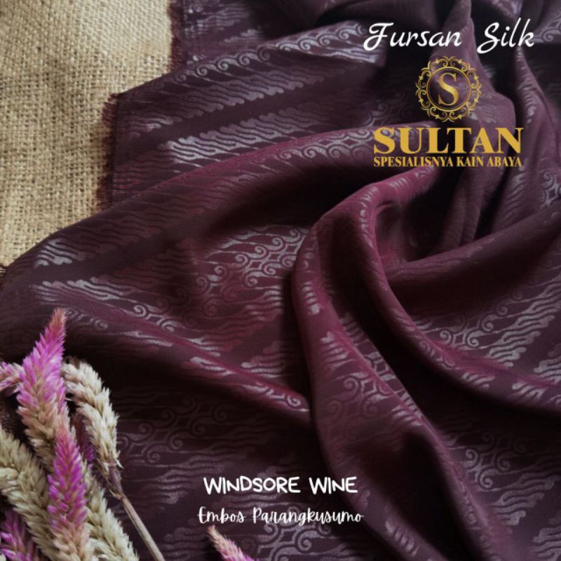 50CM EMBOS PARANGKUSUMO FURUSIYAH SILK WINDSROSE WINE KAIN ABAYA SULTAN (MEREK LAMA: FURSAN SILK)